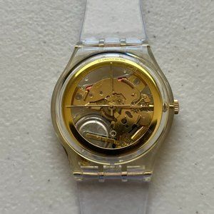 Golden Jelly Swatch Watch #1 Collector Swatch 1990 Box
